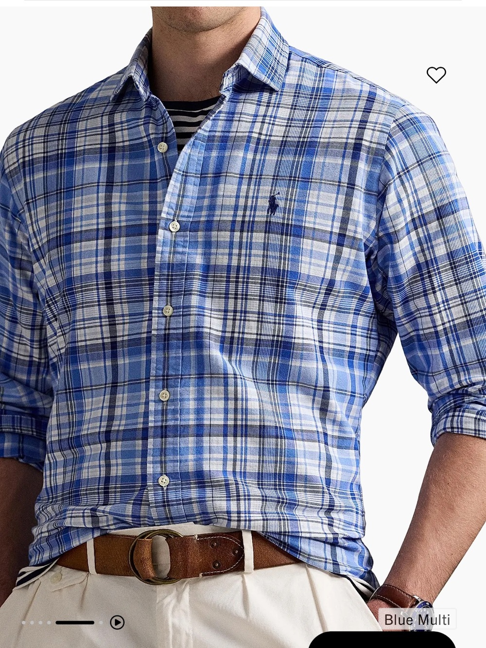 Ralph Lauren Oxford Blue Plaid Button Down Shirt Size 3XL